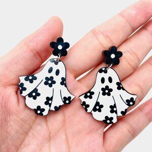 Floral Ghost Dangle Earrings